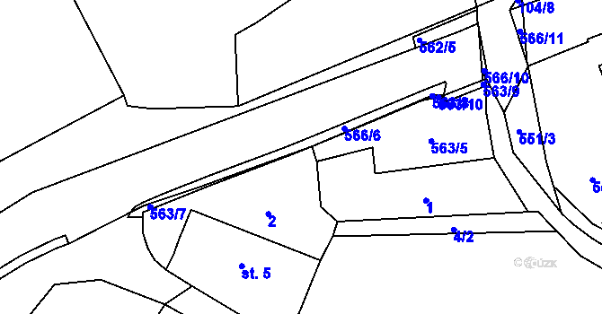 Parcela st. 563/6 v KÚ Spy, Katastrální mapa