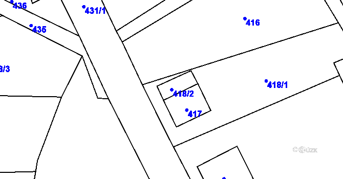 Parcela st. 418/2 v KÚ Hajniště pod Smrkem, Katastrální mapa