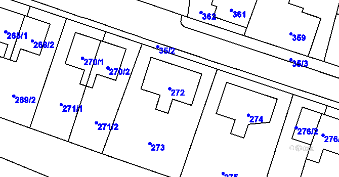 Parcela st. 272 v KÚ Hajniště pod Smrkem, Katastrální mapa