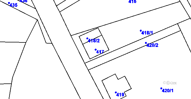 Parcela st. 417 v KÚ Hajniště pod Smrkem, Katastrální mapa