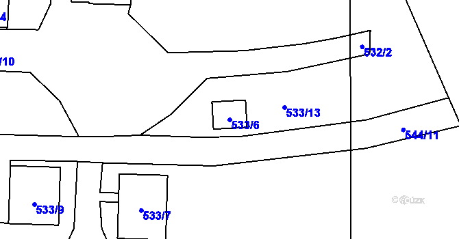 Parcela st. 533/6 v KÚ Hajniště pod Smrkem, Katastrální mapa