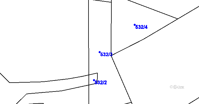 Parcela st. 532/3 v KÚ Hajniště pod Smrkem, Katastrální mapa