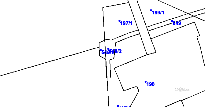 Parcela st. 548/1 v KÚ Hajniště pod Smrkem, Katastrální mapa
