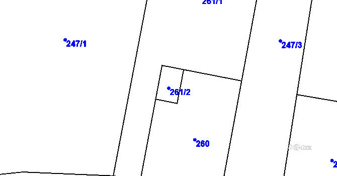 Parcela st. 261/2 v KÚ Hajniště pod Smrkem, Katastrální mapa