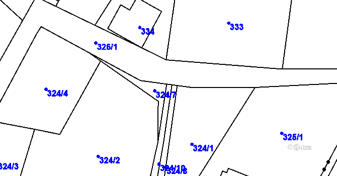 Parcela st. 324/11 v KÚ Hajniště pod Smrkem, Katastrální mapa