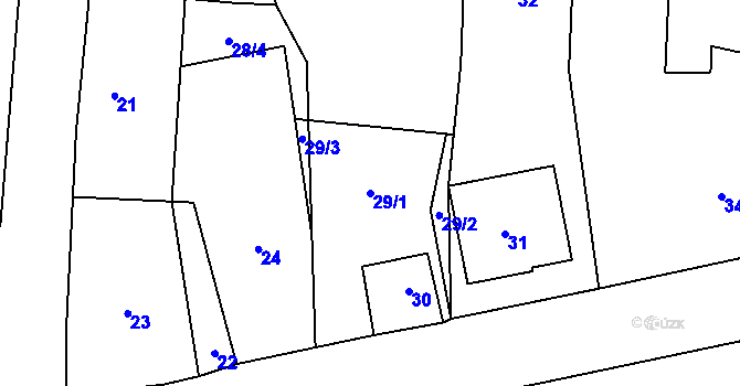 Parcela st. 29/1 v KÚ Hajniště pod Smrkem, Katastrální mapa