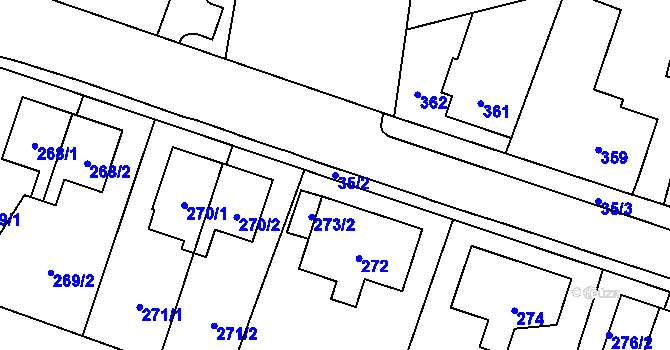 Parcela st. 35/2 v KÚ Hajniště pod Smrkem, Katastrální mapa
