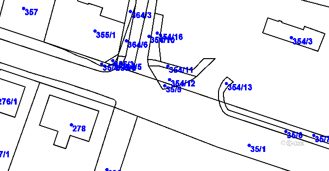 Parcela st. 35/5 v KÚ Hajniště pod Smrkem, Katastrální mapa