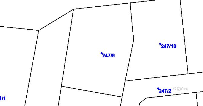 Parcela st. 247/9 v KÚ Hajniště pod Smrkem, Katastrální mapa