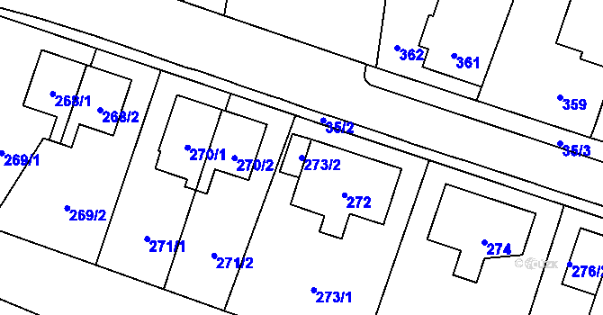 Parcela st. 273/2 v KÚ Hajniště pod Smrkem, Katastrální mapa