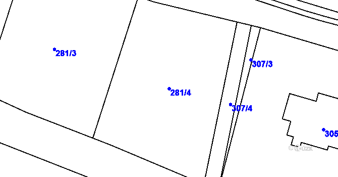 Parcela st. 281/4 v KÚ Hajniště pod Smrkem, Katastrální mapa