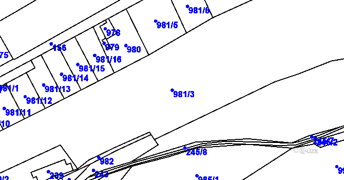 Parcela st. 981/3 v KÚ Ludvíkov pod Smrkem, Katastrální mapa