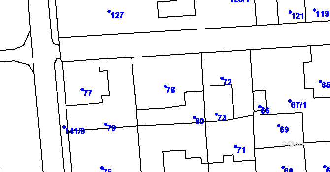 Parcela st. 78 v KÚ Nové Město pod Smrkem, Katastrální mapa