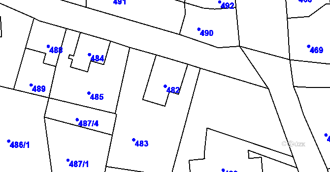 Parcela st. 482 v KÚ Nové Město pod Smrkem, Katastrální mapa