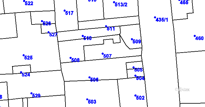 Parcela st. 507 v KÚ Nové Město pod Smrkem, Katastrální mapa