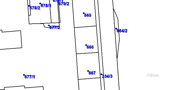 Parcela st. 666 v KÚ Nové Město pod Smrkem, Katastrální mapa