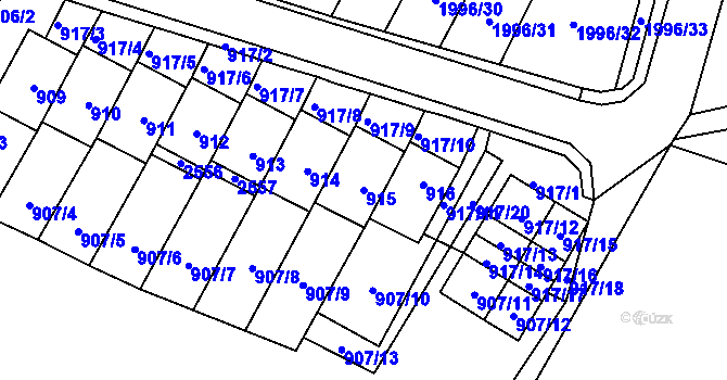 Parcela st. 915 v KÚ Nové Město pod Smrkem, Katastrální mapa