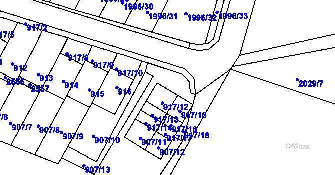 Parcela st. 917/1 v KÚ Nové Město pod Smrkem, Katastrální mapa