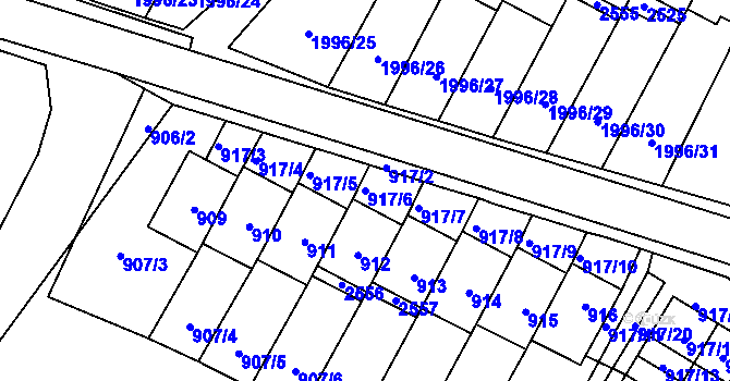 Parcela st. 917/6 v KÚ Nové Město pod Smrkem, Katastrální mapa