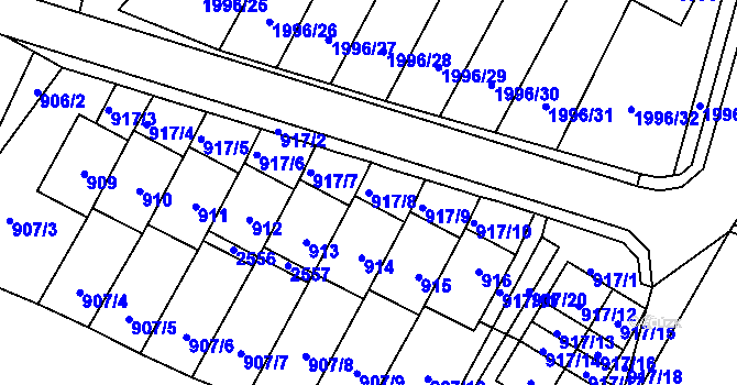 Parcela st. 917/8 v KÚ Nové Město pod Smrkem, Katastrální mapa
