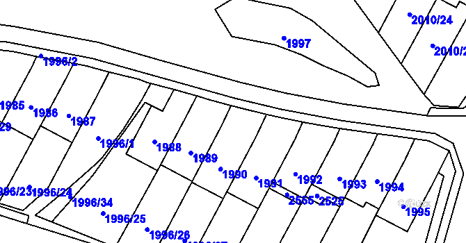 Parcela st. 1996/10 v KÚ Nové Město pod Smrkem, Katastrální mapa