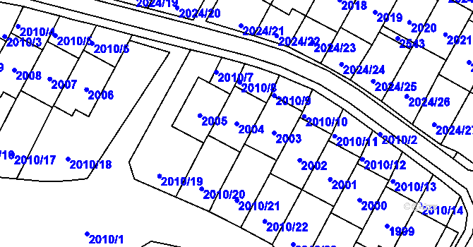 Parcela st. 2004 v KÚ Nové Město pod Smrkem, Katastrální mapa