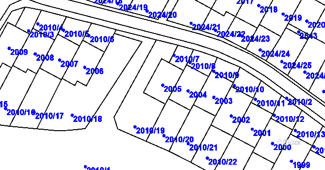 Parcela st. 2005 v KÚ Nové Město pod Smrkem, Katastrální mapa