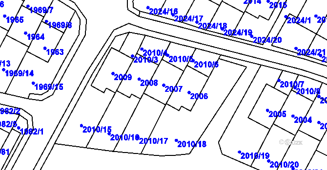 Parcela st. 2007 v KÚ Nové Město pod Smrkem, Katastrální mapa