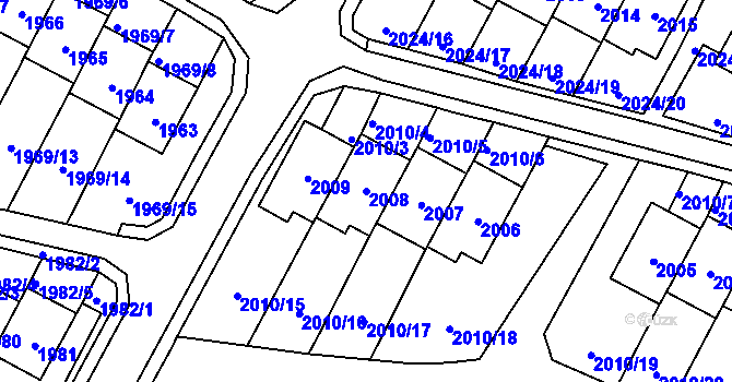 Parcela st. 2008 v KÚ Nové Město pod Smrkem, Katastrální mapa