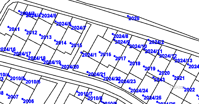 Parcela st. 2016 v KÚ Nové Město pod Smrkem, Katastrální mapa