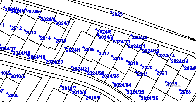 Parcela st. 2017 v KÚ Nové Město pod Smrkem, Katastrální mapa