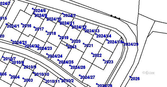 Parcela st. 2021 v KÚ Nové Město pod Smrkem, Katastrální mapa