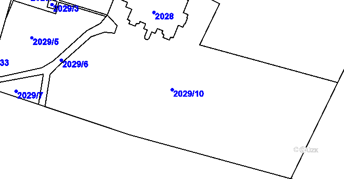 Parcela st. 2029/10 v KÚ Nové Město pod Smrkem, Katastrální mapa