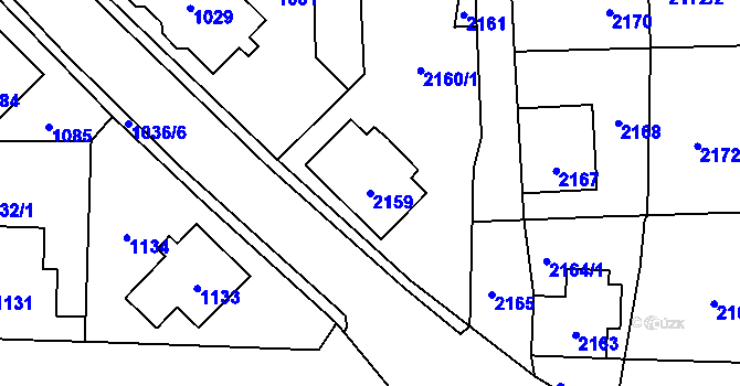 Parcela st. 2159 v KÚ Nové Město pod Smrkem, Katastrální mapa