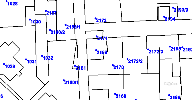 Parcela st. 2169 v KÚ Nové Město pod Smrkem, Katastrální mapa