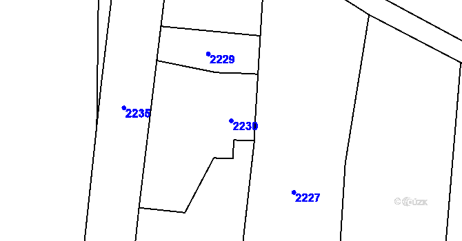 Parcela st. 2230 v KÚ Nové Město pod Smrkem, Katastrální mapa
