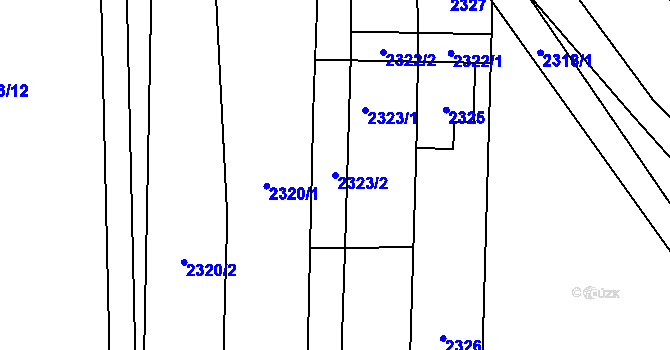 Parcela st. 2323/2 v KÚ Nové Město pod Smrkem, Katastrální mapa