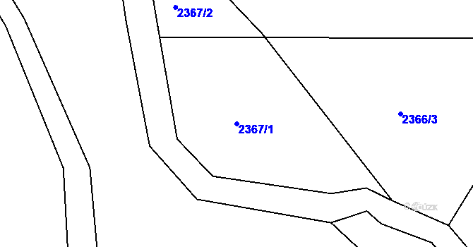 Parcela st. 2367/1 v KÚ Nové Město pod Smrkem, Katastrální mapa