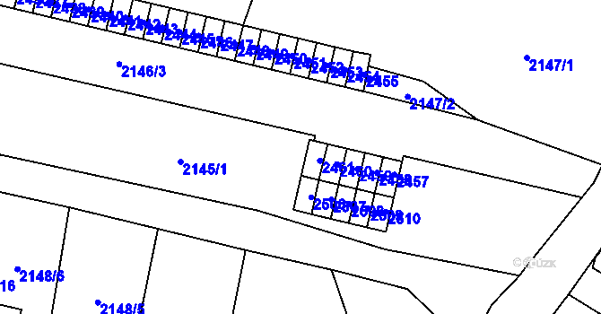 Parcela st. 2462 v KÚ Nové Město pod Smrkem, Katastrální mapa