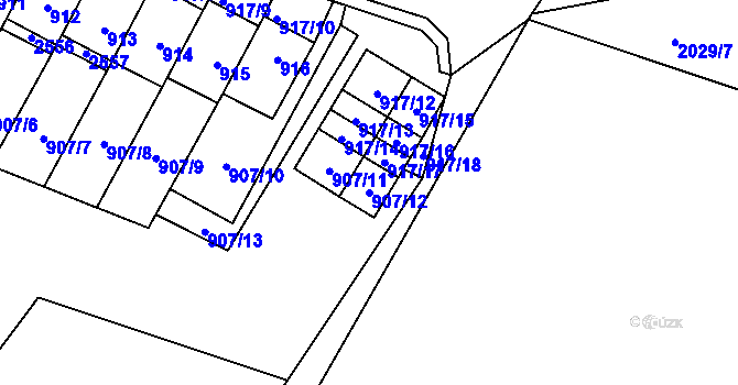 Parcela st. 907/12 v KÚ Nové Město pod Smrkem, Katastrální mapa
