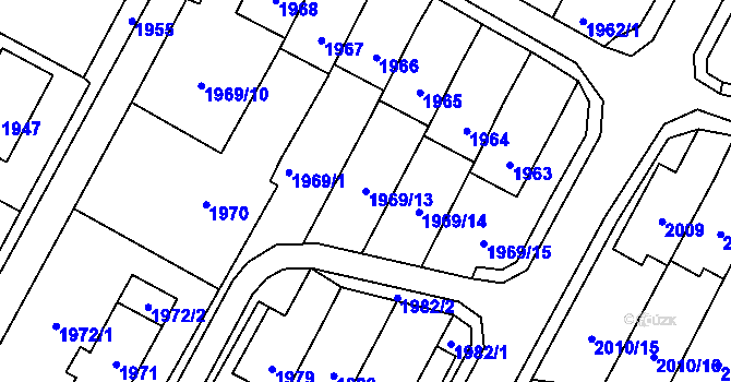 Parcela st. 1969/13 v KÚ Nové Město pod Smrkem, Katastrální mapa