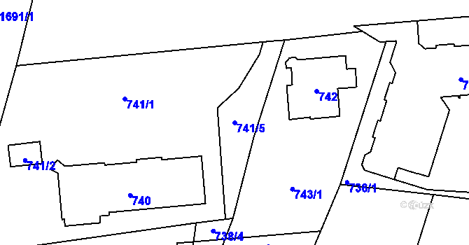 Parcela st. 741/5 v KÚ Nové Město pod Smrkem, Katastrální mapa