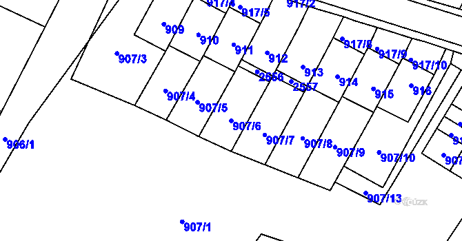 Parcela st. 907/6 v KÚ Nové Město pod Smrkem, Katastrální mapa
