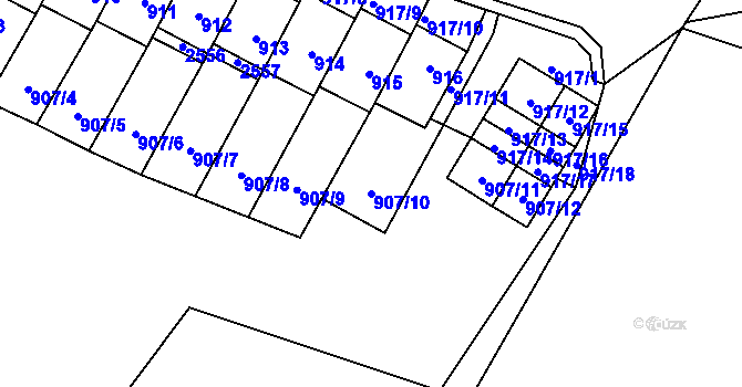 Parcela st. 907/10 v KÚ Nové Město pod Smrkem, Katastrální mapa
