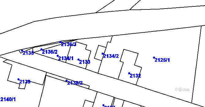 Parcela st. 2134/2 v KÚ Nové Město pod Smrkem, Katastrální mapa