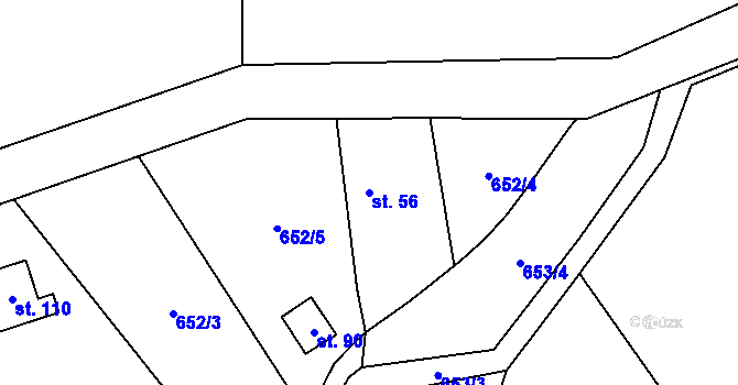 Parcela st. 56 v KÚ Mítov, Katastrální mapa