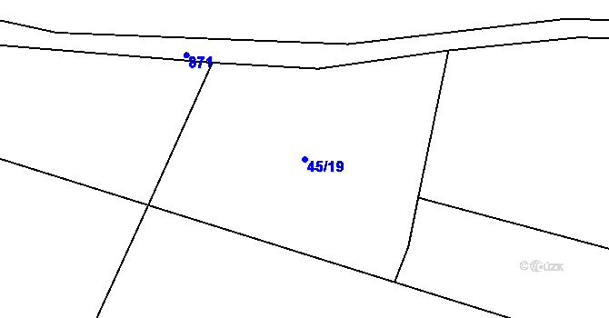 Parcela st. 45/19 v KÚ Mítov, Katastrální mapa