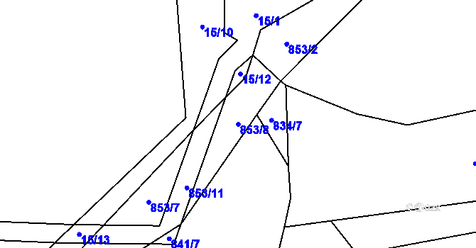 Parcela st. 853/8 v KÚ Mítov, Katastrální mapa