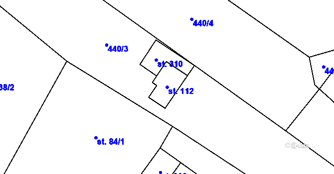 Parcela st. 112 v KÚ Nové Ouholice, Katastrální mapa
