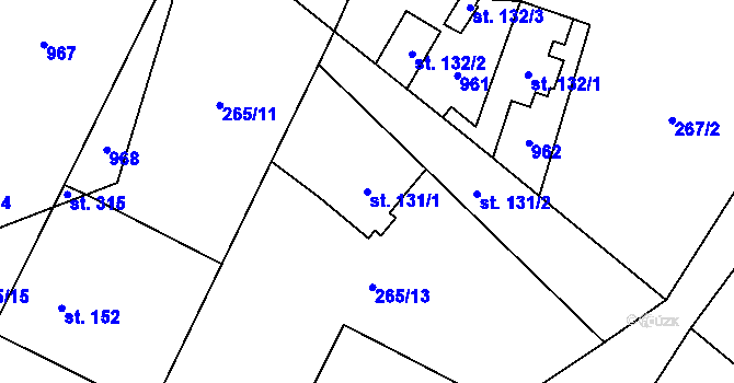 Parcela st. 131/1 v KÚ Nové Ouholice, Katastrální mapa